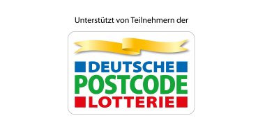 Logo: Unterstützt von den Teilnehmern der Deutsche Postcode Lotterie